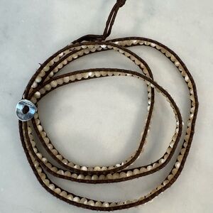 Brown Beaded Wrap Bracelet